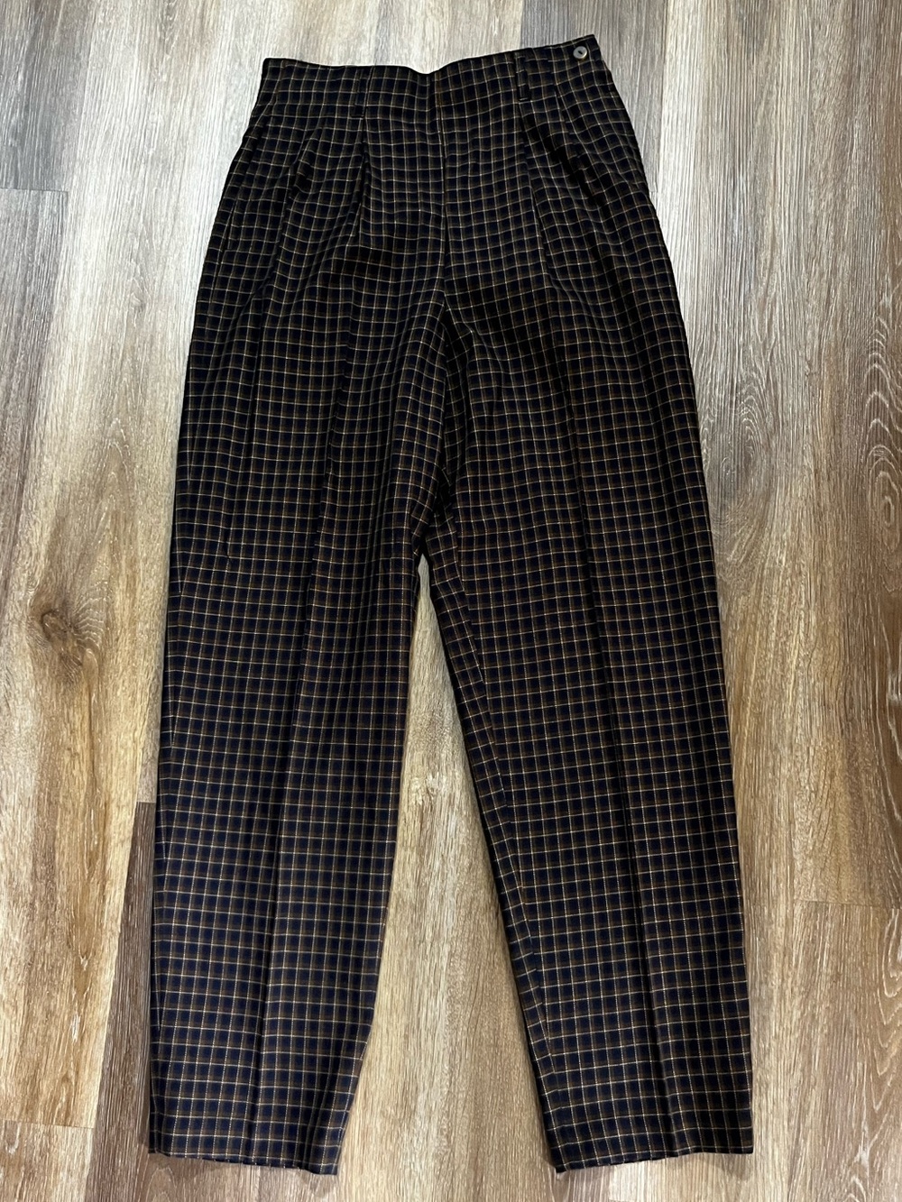 Vintage Esprit High Rise Plaid Tailored Trousers Dark Academia 90s Size 9/10